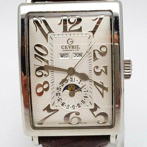 Gevril Avenue of Americas Limited Edition Automatic Swiss Leatherband Wristwatch
